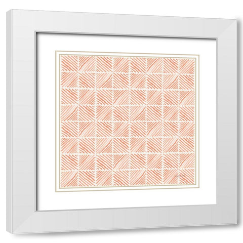 Floursack Nautical Pattern VIA White Modern Wood Framed Art Print with Double Matting by Nai, Danhui