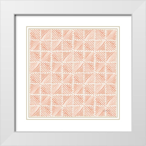 Floursack Nautical Pattern VIA White Modern Wood Framed Art Print with Double Matting by Nai, Danhui