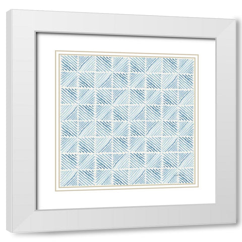 Floursack Nautical Pattern VIC White Modern Wood Framed Art Print with Double Matting by Nai, Danhui