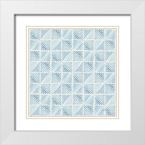 Floursack Nautical Pattern VIC White Modern Wood Framed Art Print with Double Matting by Nai, Danhui