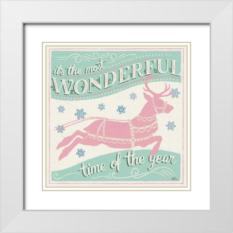 Merry Little Christmas IV Vintage White Modern Wood Framed Art Print with Double Matting by Penner, Janelle