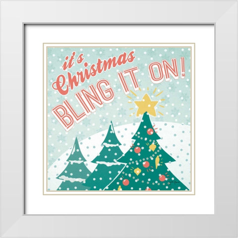 Vintage Christmas IX White Modern Wood Framed Art Print with Double Matting by Penner, Janelle