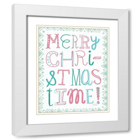 Merry Christmastime Vintage White Modern Wood Framed Art Print with Double Matting by Mullan, Michael