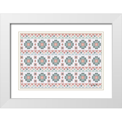 Ikat Pattern II White Modern Wood Framed Art Print with Double Matting by Zaman, Farida