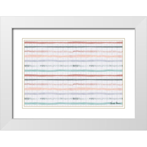 Ikat Pattern III White Modern Wood Framed Art Print with Double Matting by Zaman, Farida