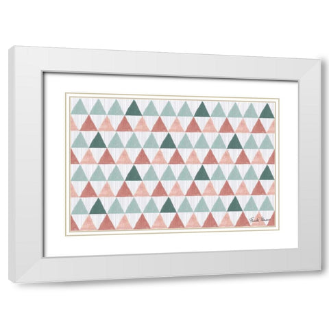 Ikat Pattern IV White Modern Wood Framed Art Print with Double Matting by Zaman, Farida