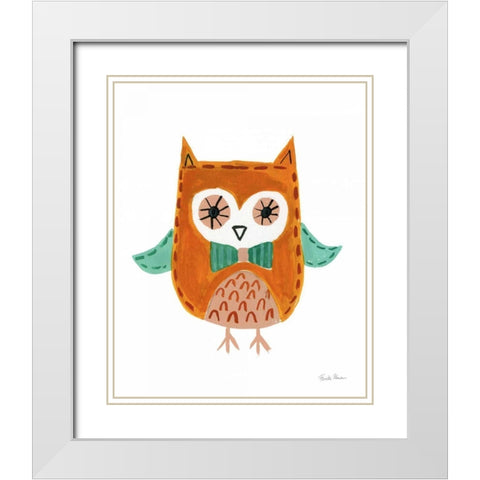 Neighborhood Pals V White Modern Wood Framed Art Print with Double Matting by Zaman, Farida