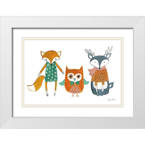 Neighborhood Pals XI White Modern Wood Framed Art Print with Double Matting by Zaman, Farida