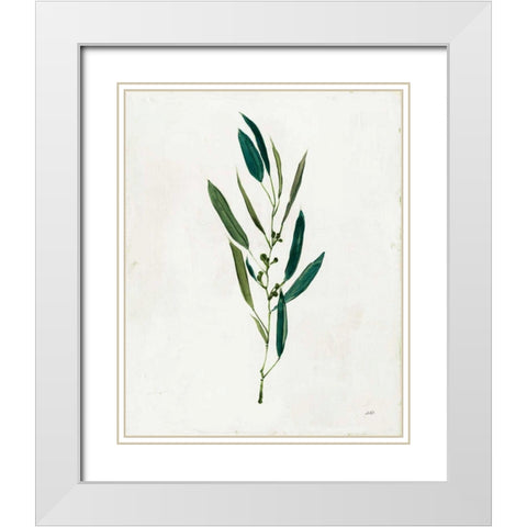 Botanical Study I Greenery White Modern Wood Framed Art Print with Double Matting by Purinton, Julia