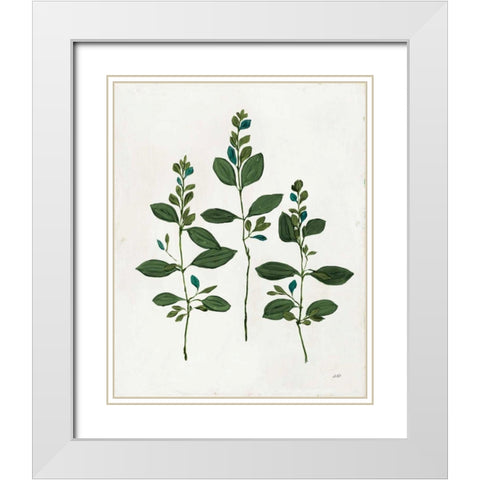 Botanical Study IV Greenery White Modern Wood Framed Art Print with Double Matting by Purinton, Julia