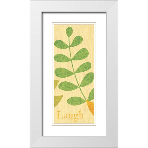 Nature Trio - Laugh White Modern Wood Framed Art Print with Double Matting by Charron, Veronique