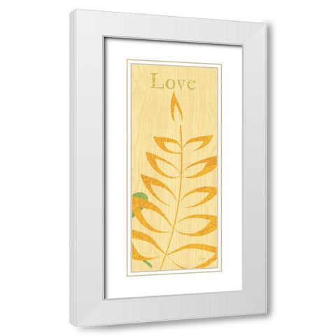 Nature Trio - Love White Modern Wood Framed Art Print with Double Matting by Charron, Veronique