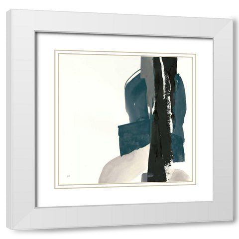 Black and Dark Teal I White Modern Wood Framed Art Print with Double Matting by Paschke, Chris