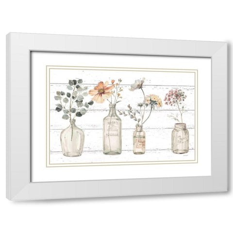 A Country Weekend VIII v2 Fall Flower White Modern Wood Framed Art Print with Double Matting by Audit, Lisa