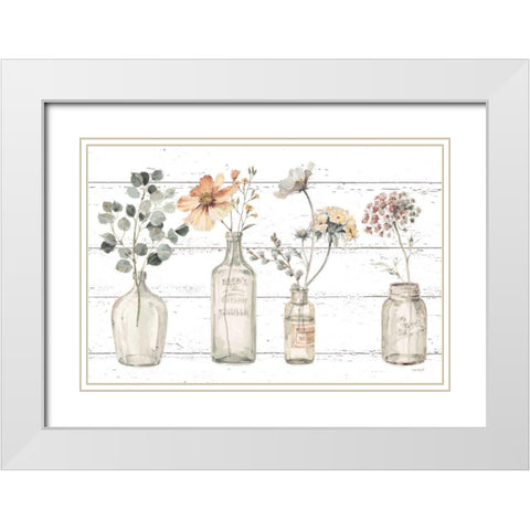 A Country Weekend VIII v2 Fall Flower White Modern Wood Framed Art Print with Double Matting by Audit, Lisa