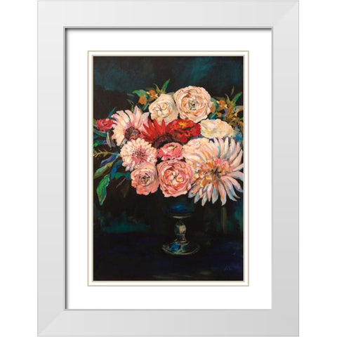 Newport Bouquet v2 White Modern Wood Framed Art Print with Double Matting by Vertentes, Jeanette