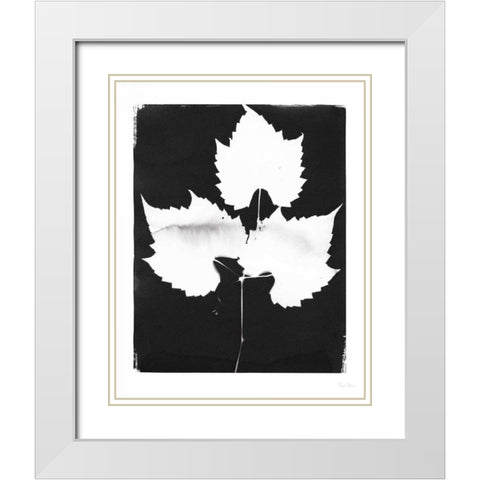 Nature by the Lake Leaves I Black White Modern Wood Framed Art Print with Double Matting by Rhue, Piper