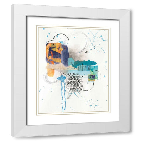 Abstract Skyline I Indigo White Modern Wood Framed Art Print with Double Matting by Prahl, Courtney