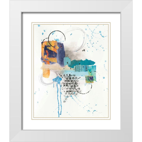 Abstract Skyline I Indigo White Modern Wood Framed Art Print with Double Matting by Prahl, Courtney