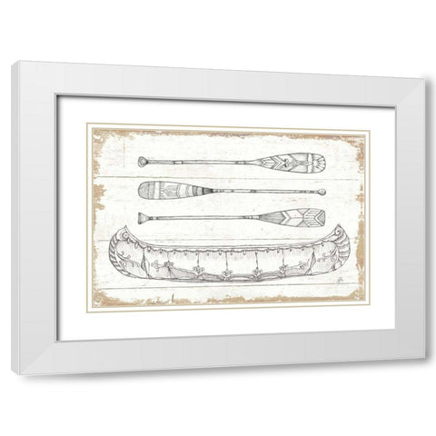 Lake Sketches I White Modern Wood Framed Art Print with Double Matting by Brissonnet, Daphne