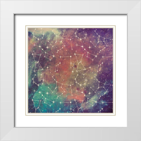 Universe Galaxy Pattern III White Modern Wood Framed Art Print with Double Matting by Urban, Mary