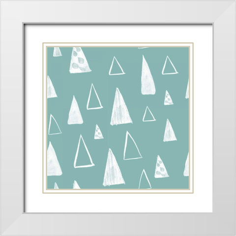 Neighborhood Pals Pattern VB White Modern Wood Framed Art Print with Double Matting by Zaman, Farida