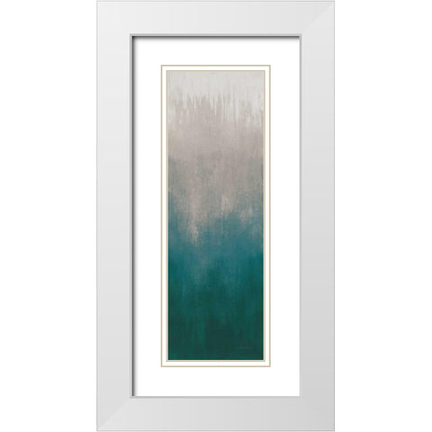 Silver Wave I Green Gray White Modern Wood Framed Art Print with Double Matting by Vassileva, Silvia