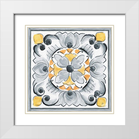 Morning Bloom VII Gray White Modern Wood Framed Art Print with Double Matting by Brissonnet, Daphne