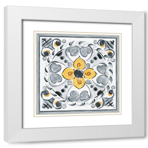 Morning Bloom VIII Gray White Modern Wood Framed Art Print with Double Matting by Brissonnet, Daphne