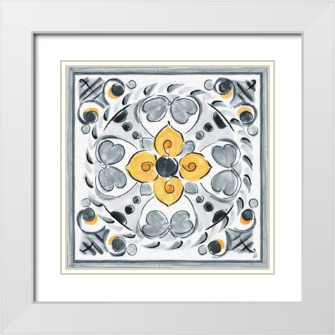 Morning Bloom VIII Gray White Modern Wood Framed Art Print with Double Matting by Brissonnet, Daphne