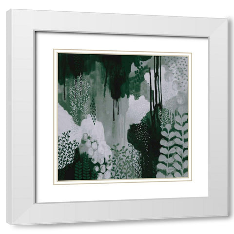 Green Forest I White Modern Wood Framed Art Print with Double Matting by Ferguson, Kathy