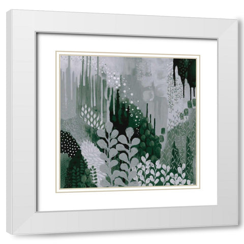 Green Forest II White Modern Wood Framed Art Print with Double Matting by Ferguson, Kathy