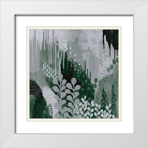 Green Forest II White Modern Wood Framed Art Print with Double Matting by Ferguson, Kathy