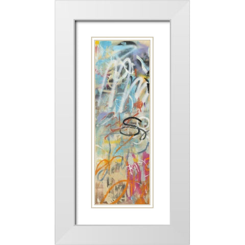 Graffiti Love Panel I White Modern Wood Framed Art Print with Double Matting by Nai, Danhui