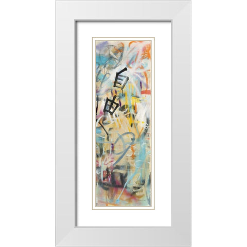 Graffiti Freedom Panel II White Modern Wood Framed Art Print with Double Matting by Nai, Danhui