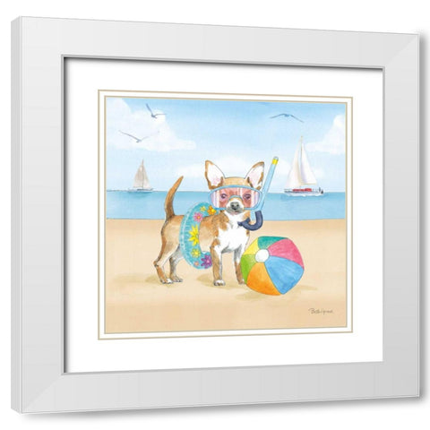 Summer Paws II No Words White Modern Wood Framed Art Print with Double Matting by Grove, Beth