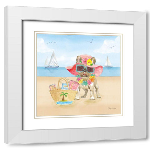 Summer Paws IV No Words White Modern Wood Framed Art Print with Double Matting by Grove, Beth