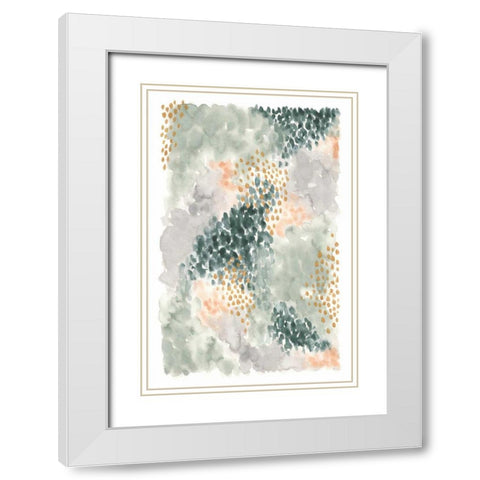 Spring Blooms II White Modern Wood Framed Art Print with Double Matting by Marshall, Laura