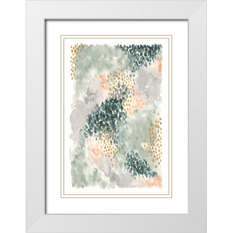 Spring Blooms II White Modern Wood Framed Art Print with Double Matting by Marshall, Laura