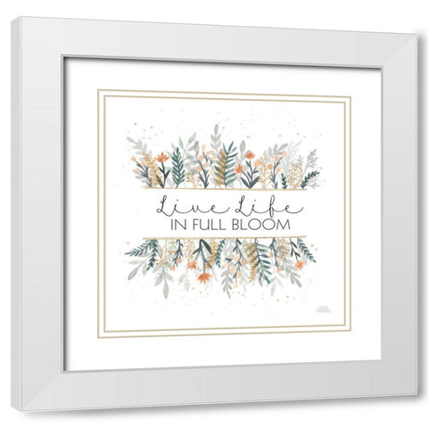Spring Blooms IV White Modern Wood Framed Art Print with Double Matting by Marshall, Laura