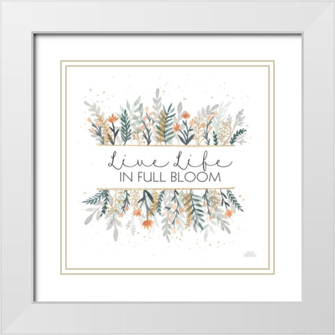 Spring Blooms IV White Modern Wood Framed Art Print with Double Matting by Marshall, Laura