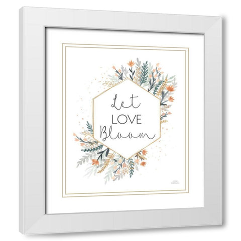 Spring Blooms VI White Modern Wood Framed Art Print with Double Matting by Marshall, Laura