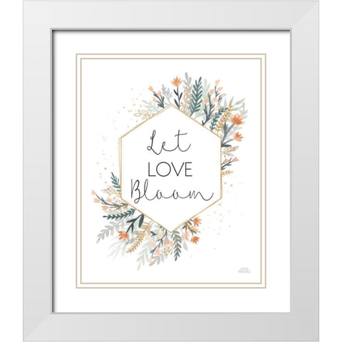 Spring Blooms VI White Modern Wood Framed Art Print with Double Matting by Marshall, Laura