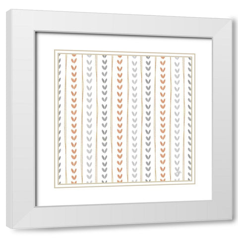 Spring Blooms Pattern IIA White Modern Wood Framed Art Print with Double Matting by Marshall, Laura