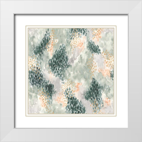 Spring Blooms Pattern III White Modern Wood Framed Art Print with Double Matting by Marshall, Laura