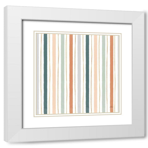 Spring Blooms Pattern VIII White Modern Wood Framed Art Print with Double Matting by Marshall, Laura