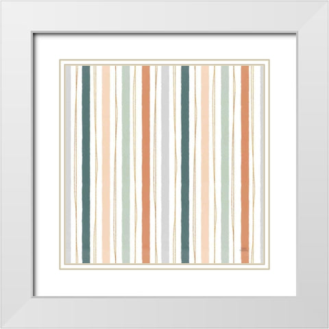 Spring Blooms Pattern VIII White Modern Wood Framed Art Print with Double Matting by Marshall, Laura