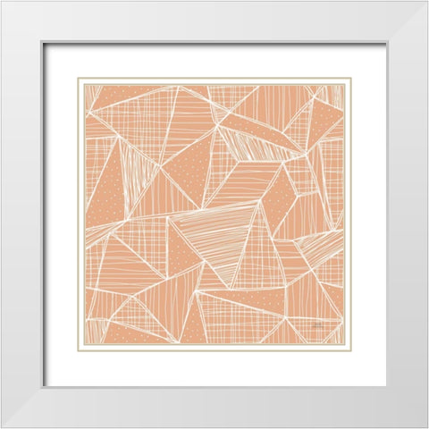Spring Blooms Pattern XB White Modern Wood Framed Art Print with Double Matting by Marshall, Laura