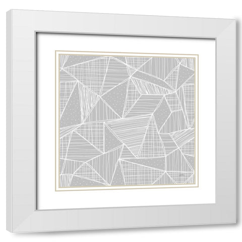 Spring Blooms Pattern XD White Modern Wood Framed Art Print with Double Matting by Marshall, Laura