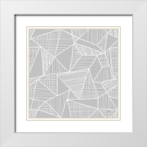 Spring Blooms Pattern XD White Modern Wood Framed Art Print with Double Matting by Marshall, Laura